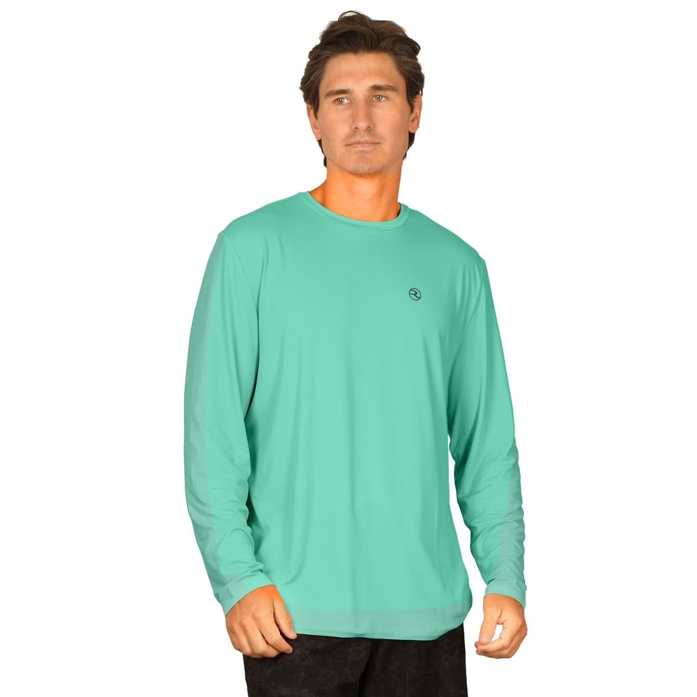Reel Life Mens Long Sleeve UV Tee XXL Turquoise UPF 50 Fishing Shirt NWT